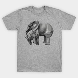 Elephant Mama and Baby T-Shirt